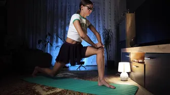 Yoga stretching with me in transparent skirt #5