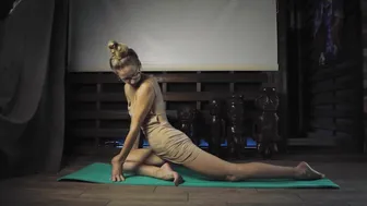 Yoga and stretching in short dress | Tina girl #8