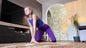 Home yoga stretching with fit girl #3