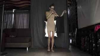 Try on short transparent dresses without... №2 #5