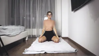 Yoga stretching in transparent bodysuit #2