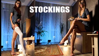 Try on haul stockings in short dress №2 #1