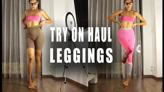 Cute girl try on haul leggings