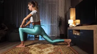 Yoga stretching with me in leggings #8