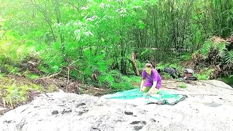 Camping Alone on the River bank near a Hidden Waterfall in the Forest, Cool and Natural Mountain air #2