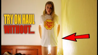 Try on haul new transparent T-shirt with Tina