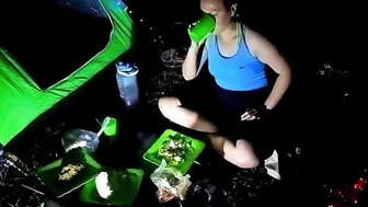 solo camping cooking bathing enjoy the beautiful nature free life #6