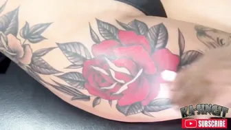 Big red rose tattoo #4