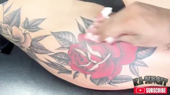 Big red rose tattoo #6