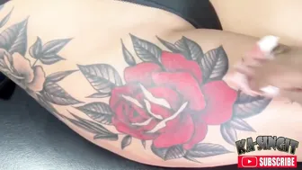 Big red rose tattoo #7