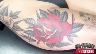 Big red rose tattoo #8