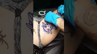 Big Cat Tattoo - Thigh Layout