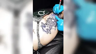 Big Cat Tattoo - Thigh Layout #6