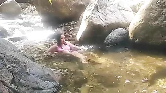 SWIMMING & RELAXING Mandi di Air terjun Dan Sungai Jernih Suasana Pagi hari di Tengah Hutan #4