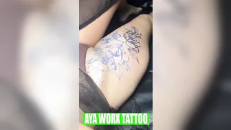 Big flower tattoo - Thigh Tattoo #2