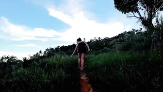 exploring a unique and small waterfall in the mountains near the village #3