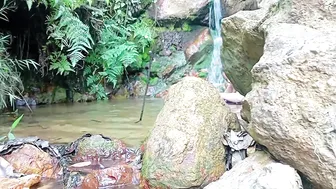 exploring a unique and small waterfall in the mountains near the village #6