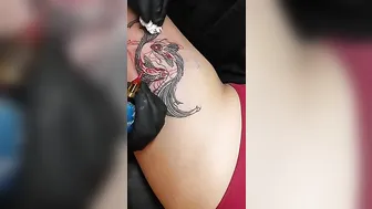 Girl got Yin Yang Tattoo -Thigh tattoo #10