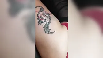 Girl got Yin Yang Tattoo -Thigh tattoo #2