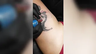 Girl got Yin Yang Tattoo -Thigh tattoo #3