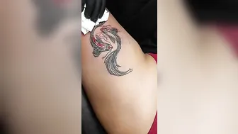 Girl got Yin Yang Tattoo -Thigh tattoo #4