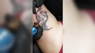 Girl got Yin Yang Tattoo -Thigh tattoo #5