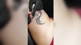 Girl got Yin Yang Tattoo -Thigh tattoo #6