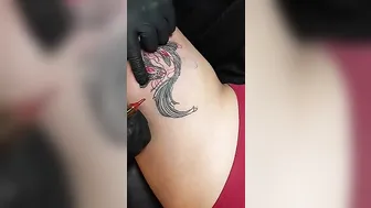 Girl got Yin Yang Tattoo -Thigh tattoo #9