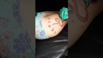 Moon and Snake Tattoo - Freehand #1