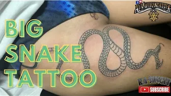 Exploring the Beauty of Big Snake Tattoo - Thigh Tattoo