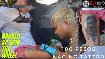 100 PESOS NAGING TATTOO - NANALO SA SPIN THA WHEEL ????