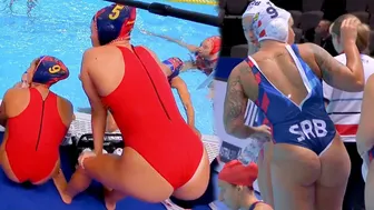 Women's Water Polo (Serbia vs. Spain) | Intense Battle in the Pool