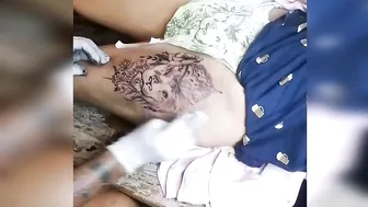 Hips Tattoo - Leo Mandala Design (Time-lapse) #10