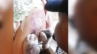 Hips Tattoo - Leo Mandala Design (Time-lapse) #2