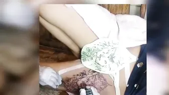 Hips Tattoo - Leo Mandala Design (Time-lapse) #6