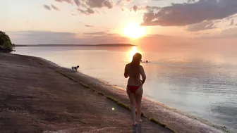 July 2023. Swimming in Svetlovodsk at sunset #2