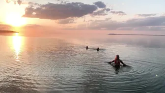 July 2023. Swimming in Svetlovodsk at sunset #4