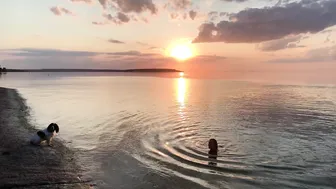 July 2023. Swimming in Svetlovodsk at sunset #6