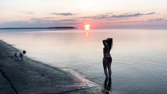 July 2023. Swimming in Svetlovodsk at sunset #9