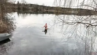 April. Swimming in cold water. Закаливание, моржевание #8