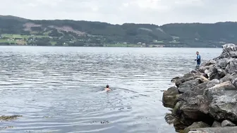 Моржевание в Норвегии. Swimming Norwegian fjord ♥️♥️♥️♥️ #8