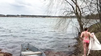 April. Swimming in cold water. Моржевание, закаливание ♥️♥️ #4