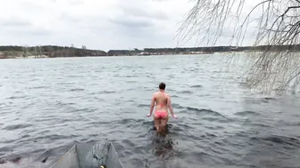 April. Swimming in cold water. Моржевание, закаливание ♥️♥️ #6