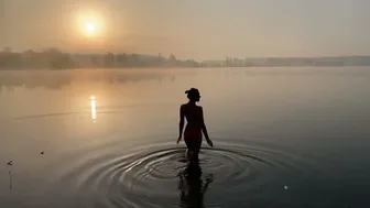 23.04.2022, +6, 06:00, morning swimming in cold water, закаливание