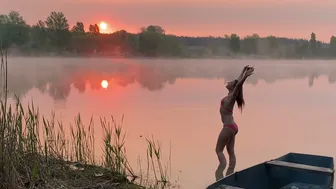 08.05.2022, +6, 5:30, beautiful sunrise, swimming in cold water, закаливание #1