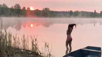 08.05.2022, +6, 5:30, beautiful sunrise, swimming in cold water, закаливание #5