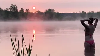 08.05.2022, +6, 5:30, beautiful sunrise, swimming in cold water, закаливание #7