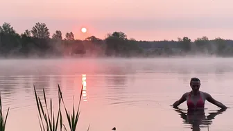 08.05.2022, +6, 5:30, beautiful sunrise, swimming in cold water, закаливание #8