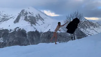 24.12.2021, -14, закаливание, snow bath in Gudauri