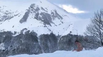 24.12.2021, -14, закаливание, snow bath in Gudauri #5